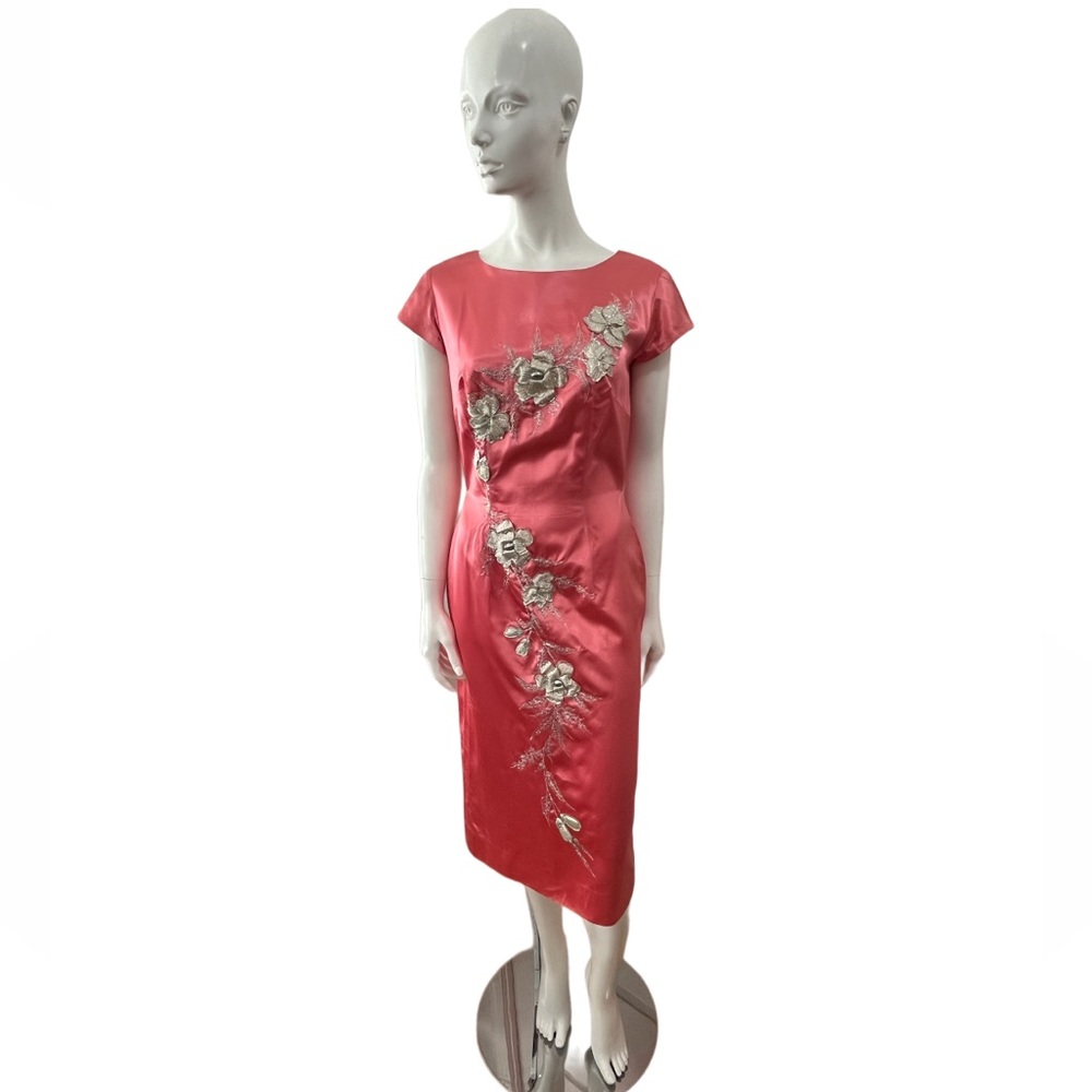 Vintage Embroidered Embellished Cocktail Shift Dress